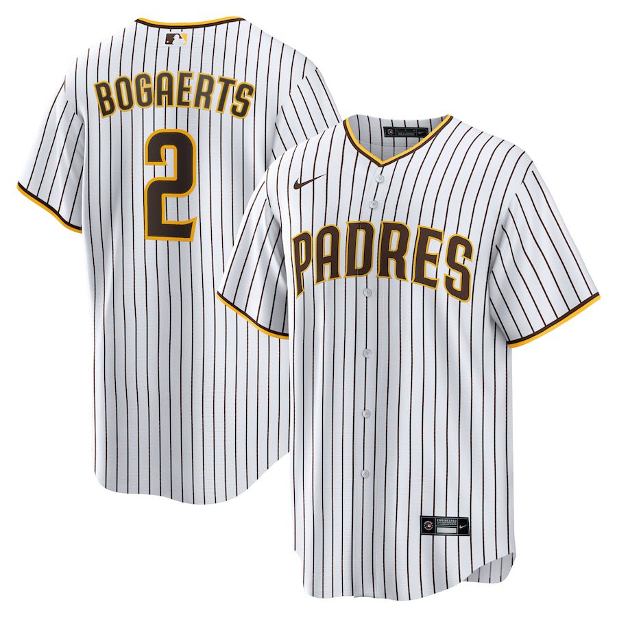 Men San Diego Padres 2 Xander Bogaerts Nike White Home Official Replica Player MLB Jersey